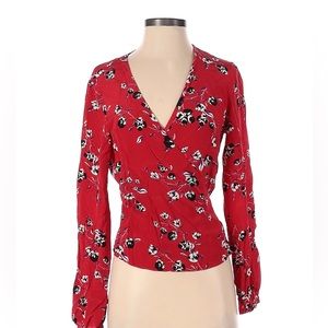 Intermix Red Silk Blouse with tie